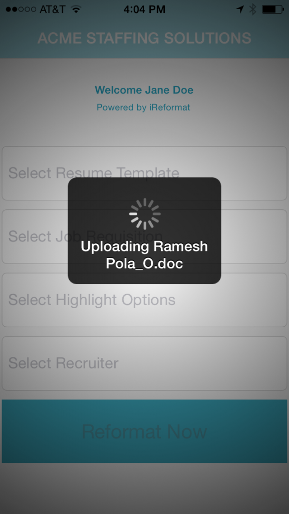 iReformat: iOS App Resume Upload Progress Bar