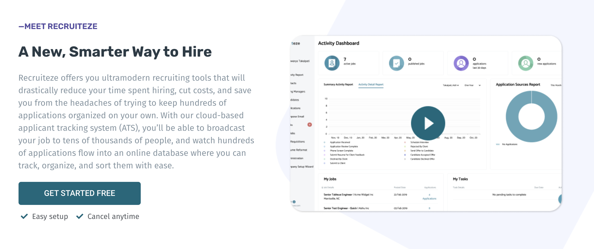 Free Online Applicant Tracking System - benefits (Recruiteze)