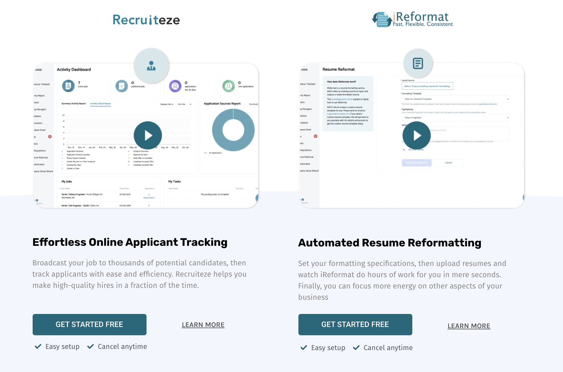 Recruiteze and iReformat