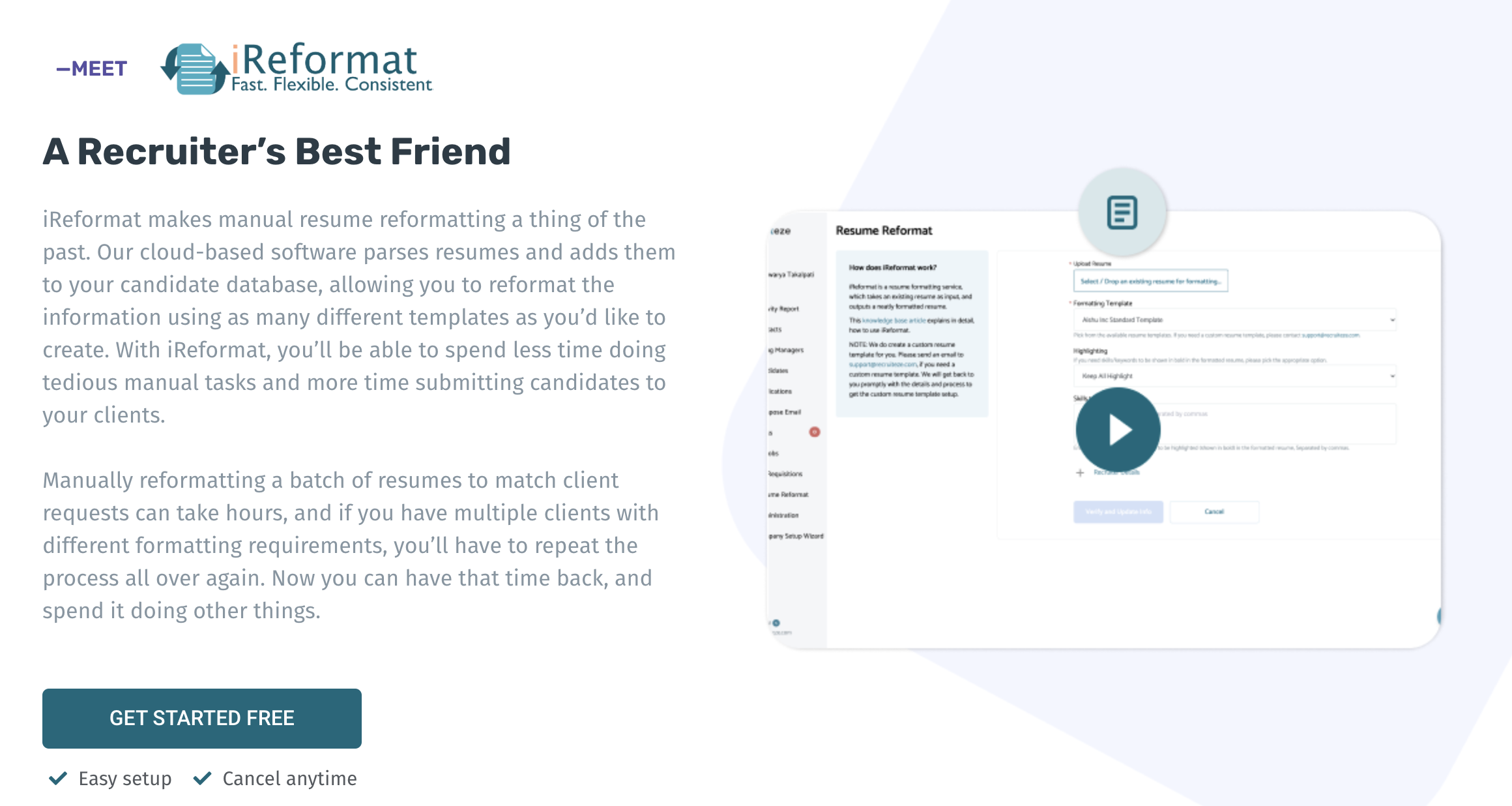 iReformat - Best cloud-based recruitment software for SMBs