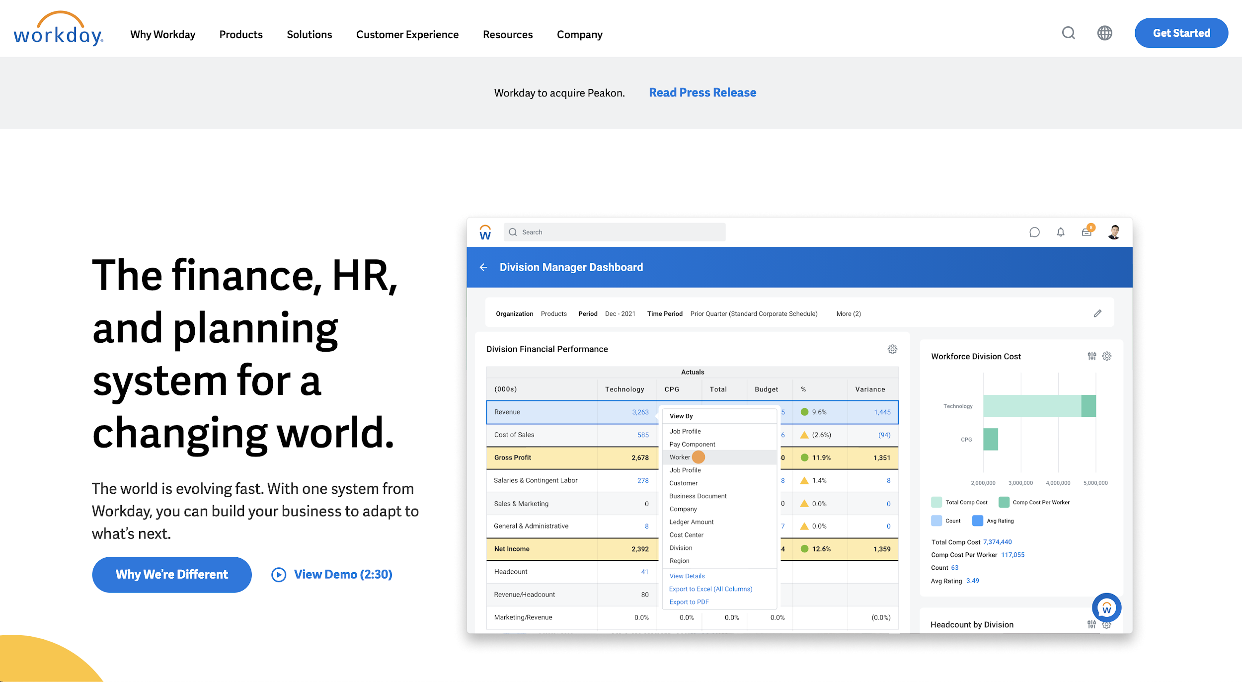 Workday homepage