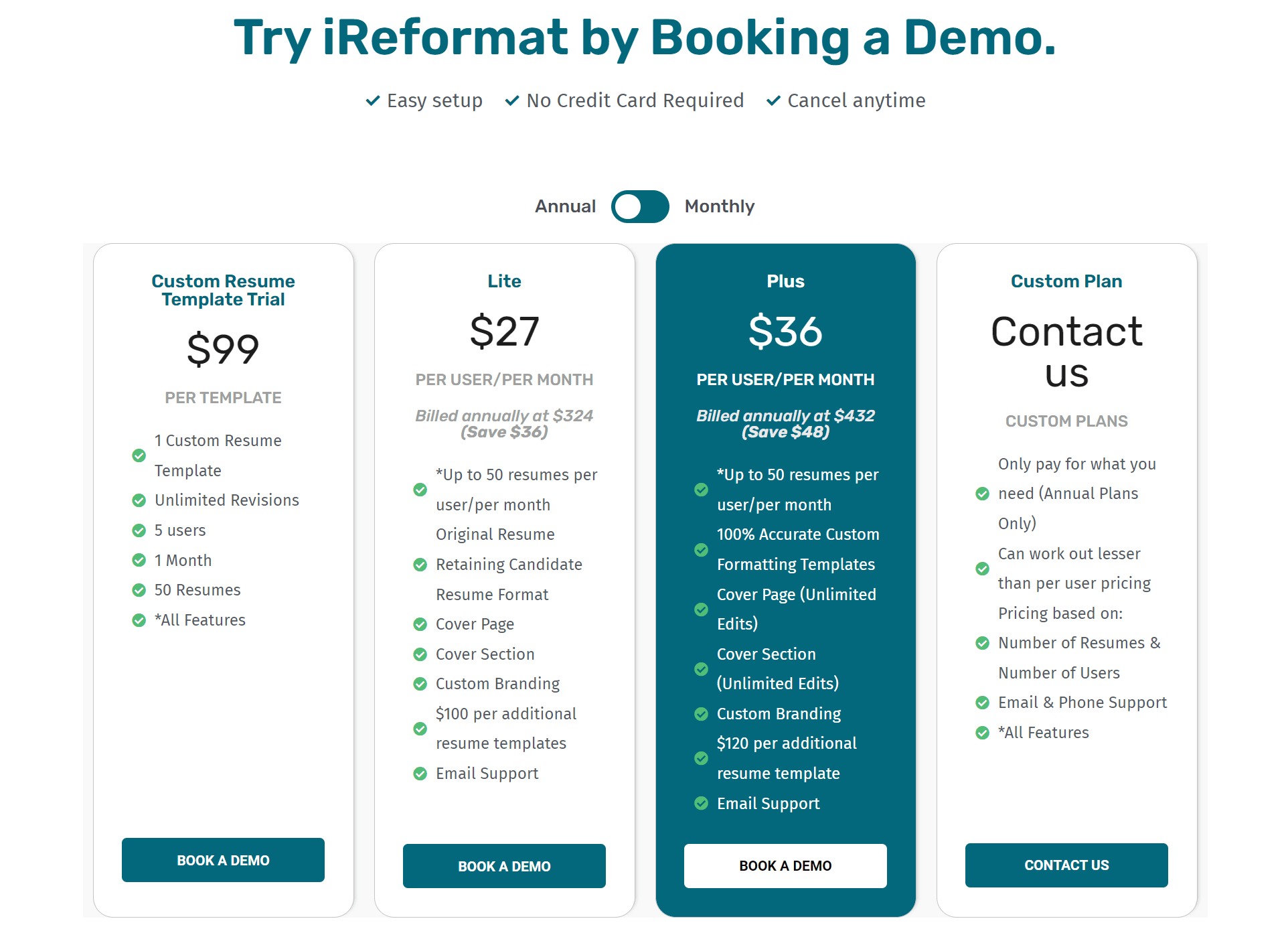 irefromat pricing