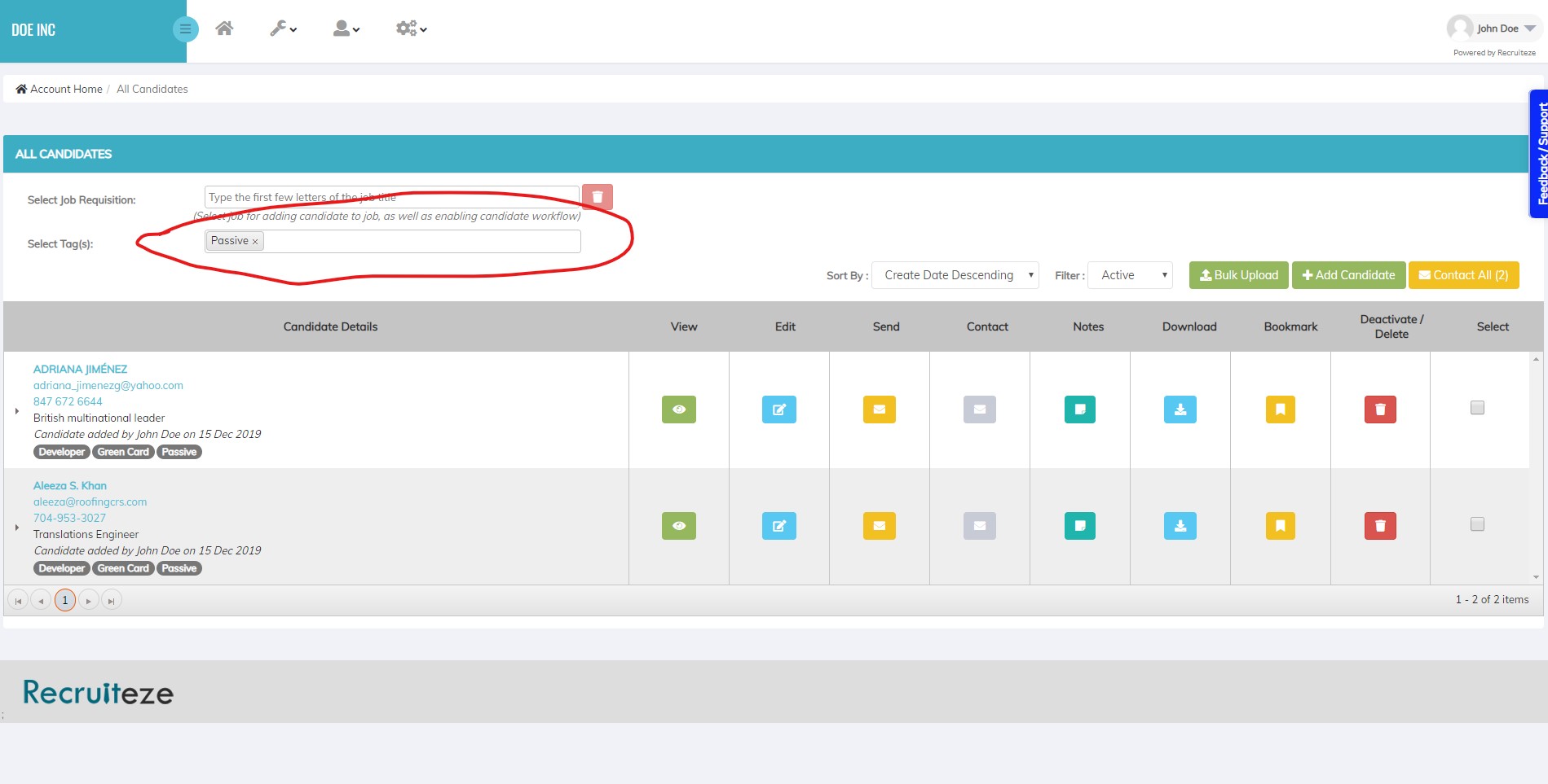 Applicant Tracking System: How to use tags with candidates | Recruiteze